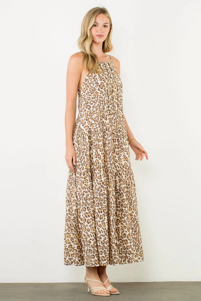 Lightweight Fit Hattie Leopard Print Maxi Dress