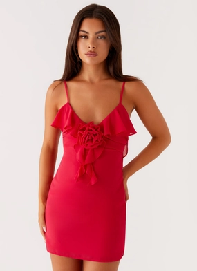 Haylie Mini Dress - Raspberry Retro Mood