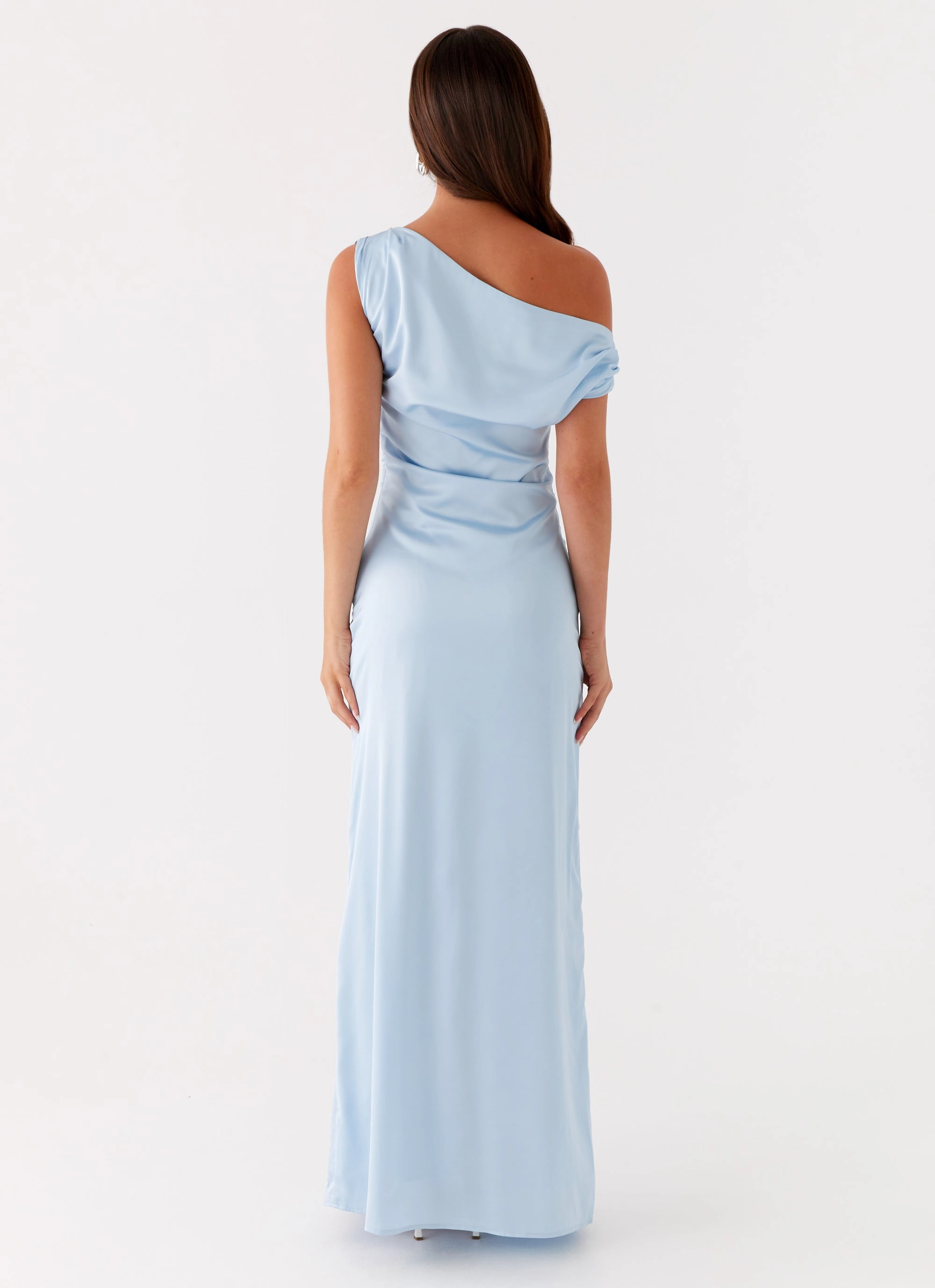 Fresh Combo Heart Of Glass Satin Maxi Dress - Blue