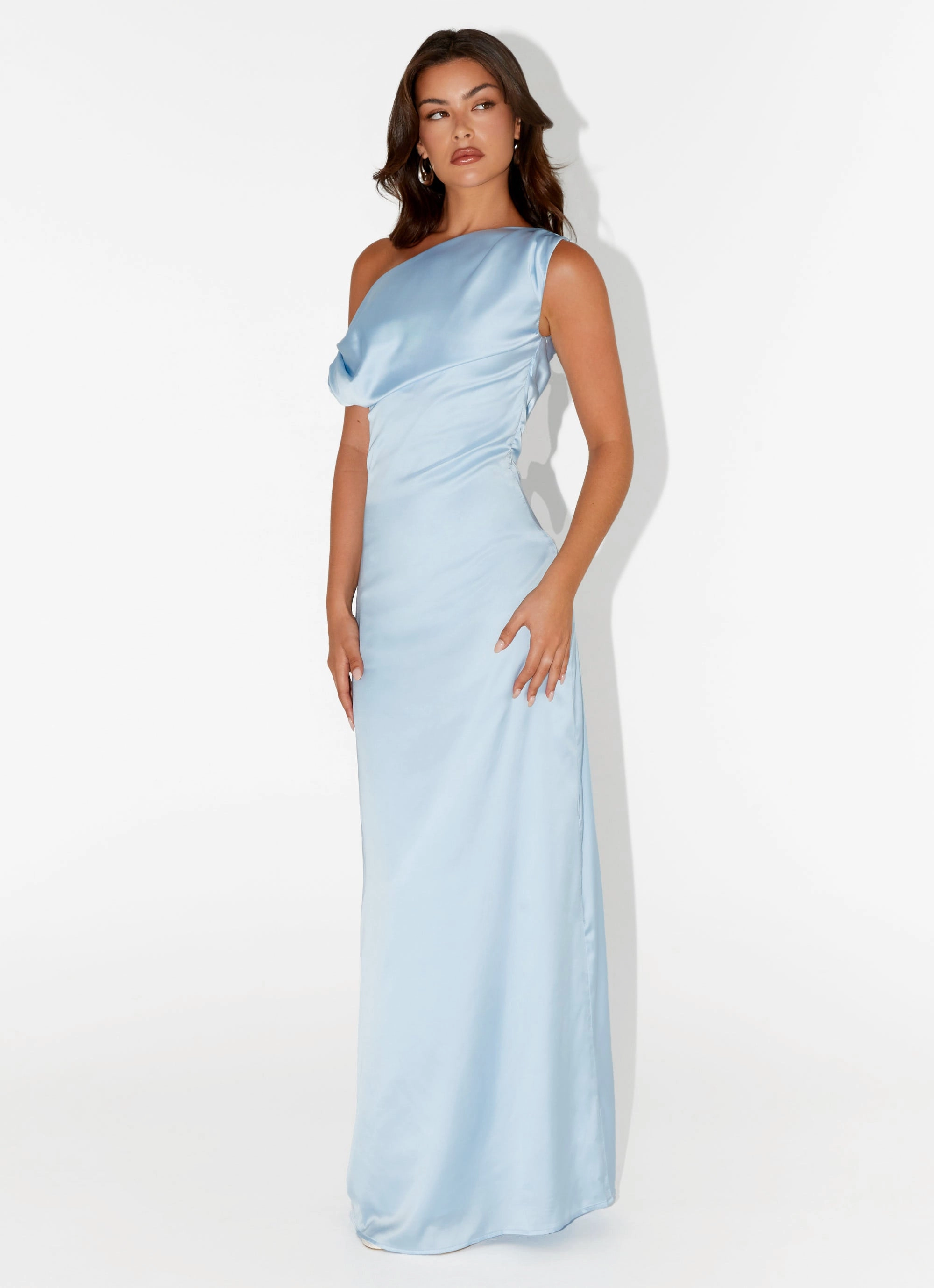 Contemporary Fit Heart Of Glass Satin Maxi Dress - Blue