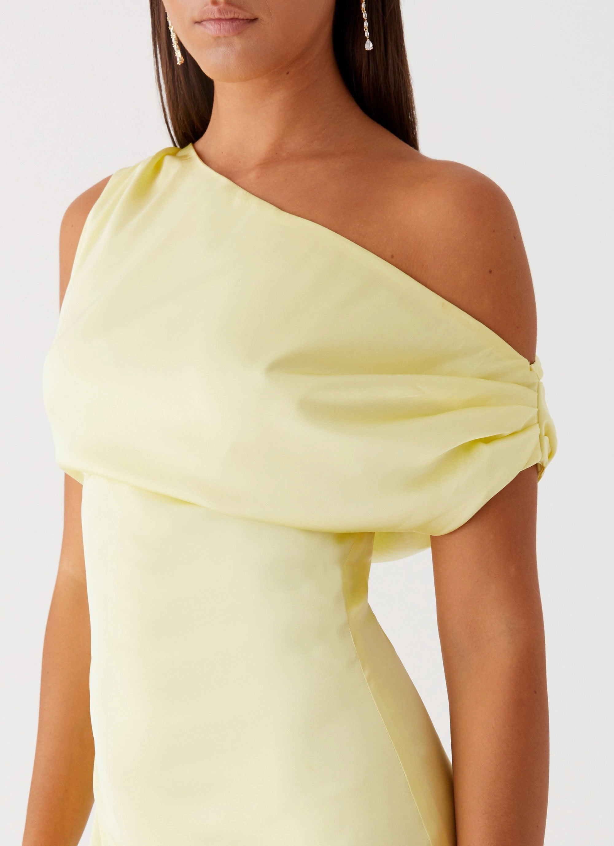 Satin Touch Heart Of Glass Satin Maxi Dress - Yellow