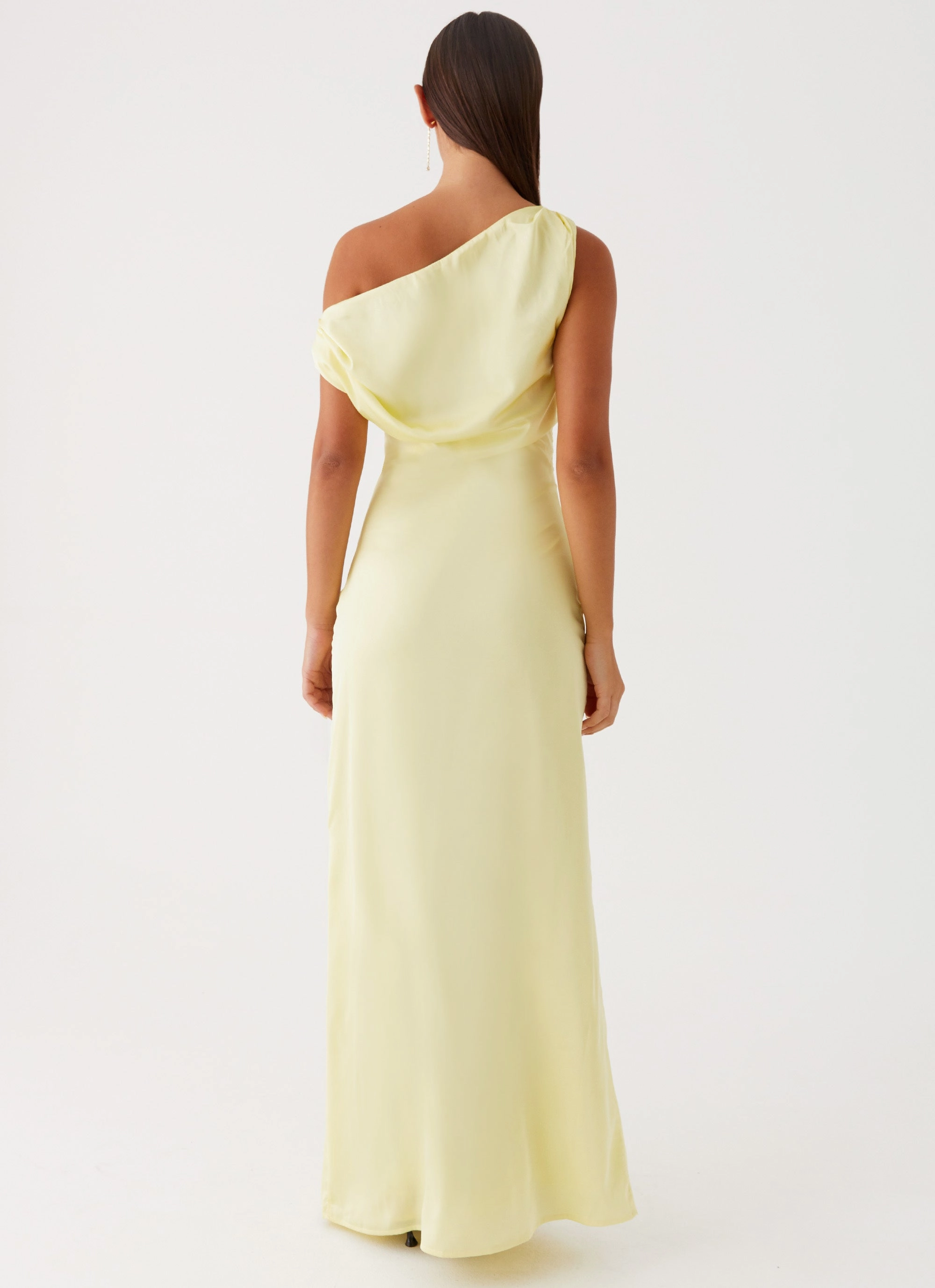 Velvet-Edge Day Love Heart Of Glass Satin Maxi Dress - Yellow
