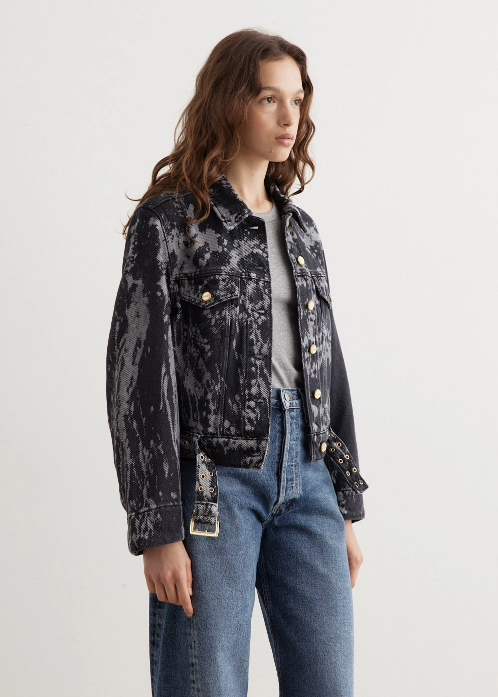 Street Comfort Breezy Layer Option Heavy Denim Belted Jacket