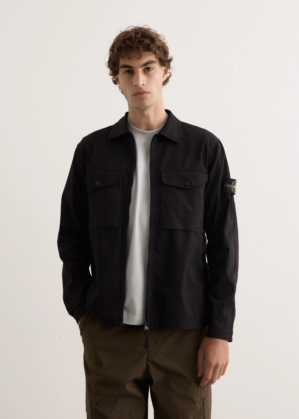 Cold Weather Gear Breathable Design Organic Stretch Cotton Satin Overshirt