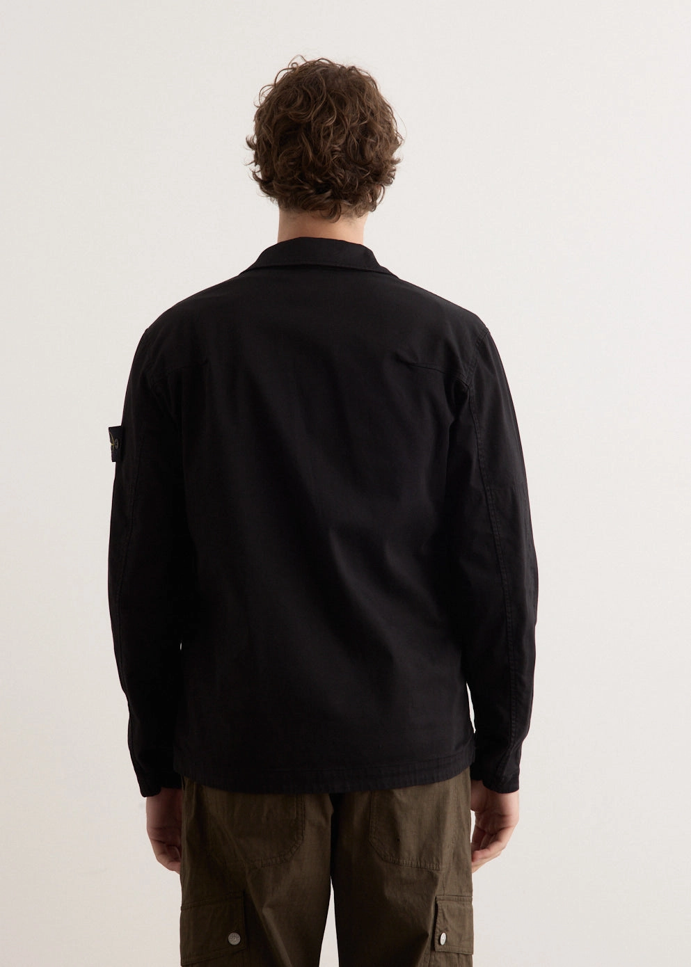 Organic Stretch Cotton Satin Overshirt Taped Seam Construction