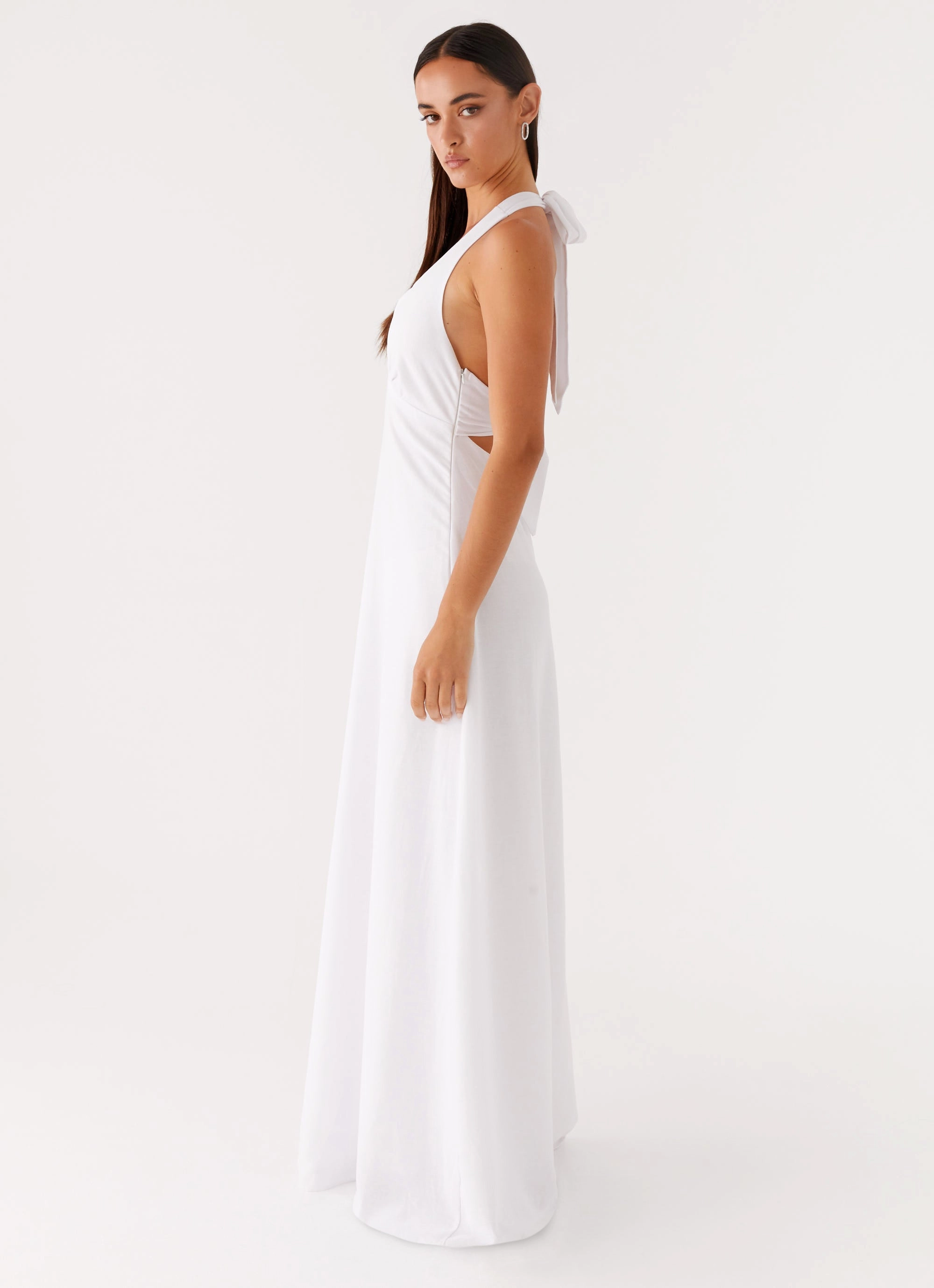 Heavy Hearted Linen Maxi Dress - White Essential Piece Movement Friendly