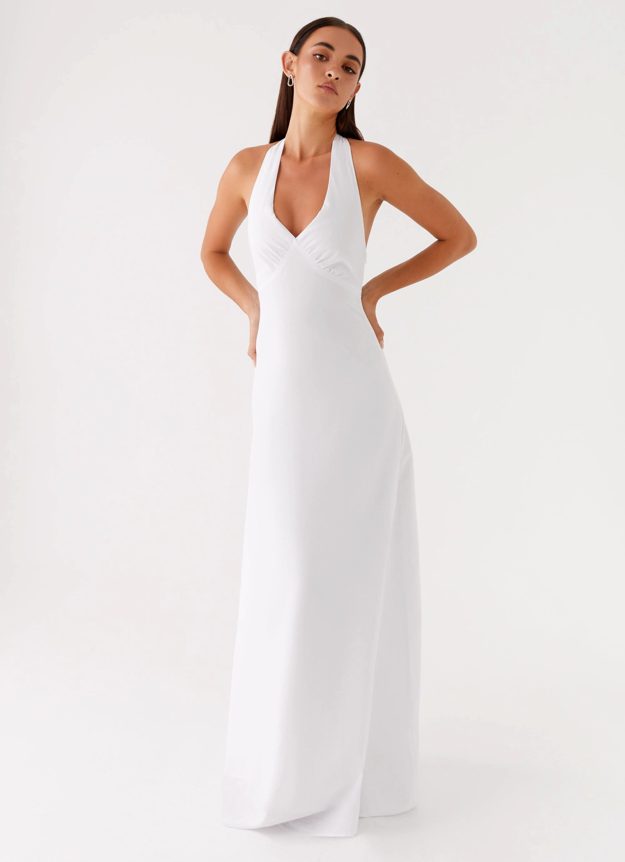 Heavy Hearted Linen Maxi Dress - White Night Mood Lounge Vibes