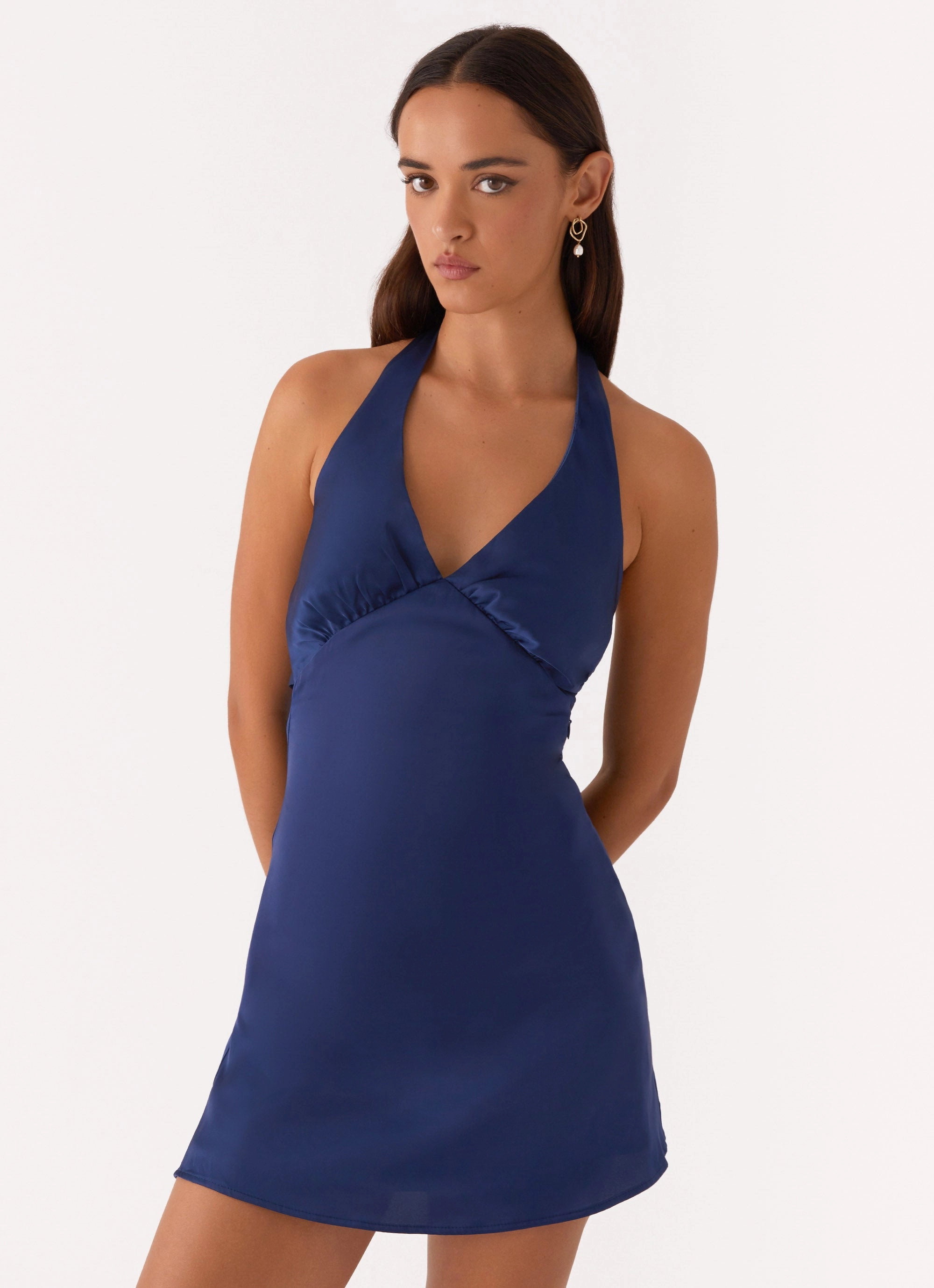 Summer Soft Heavy Hearted Mini Dress - Navy
