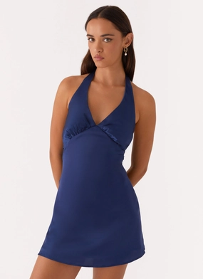 Summer Soft Heavy Hearted Mini Dress - Navy