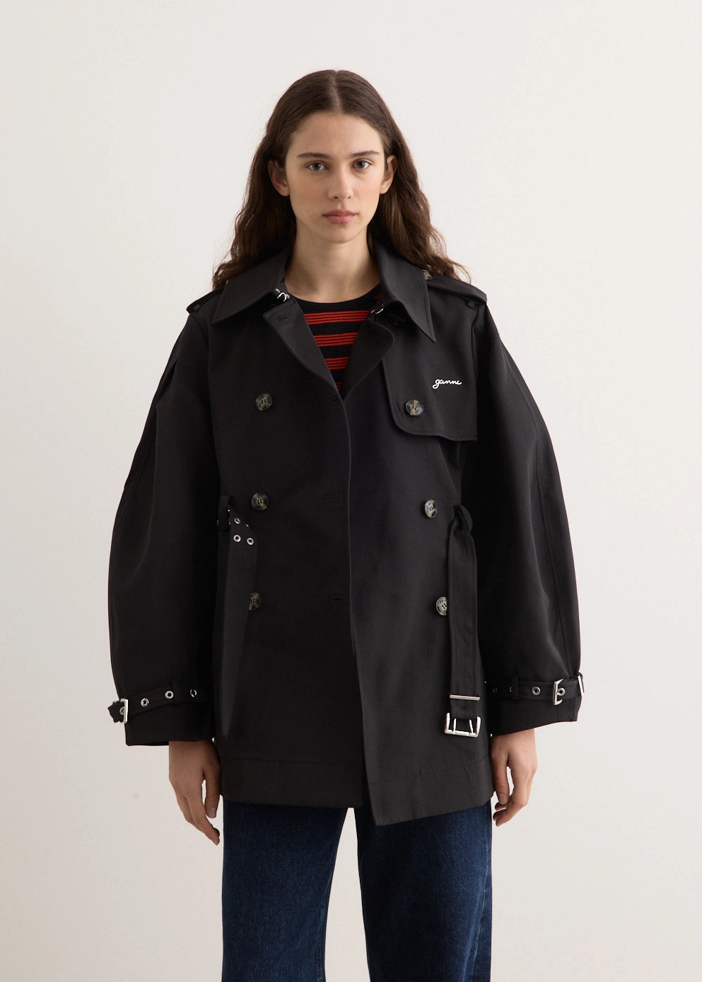 Odor control Heavy Twill Midi Trench Coat