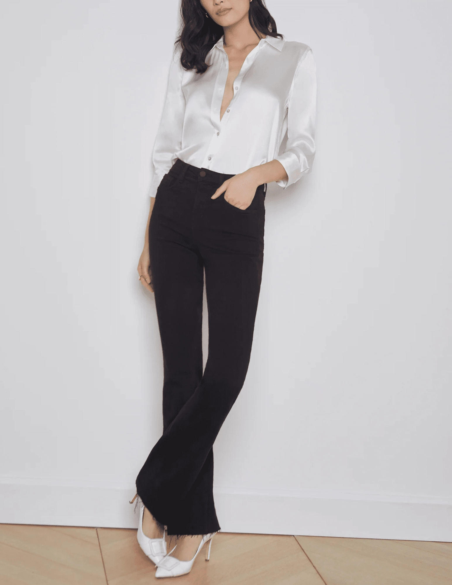 Essential Look LAGENCE Ruth High Rise Straight Jeans In Noir