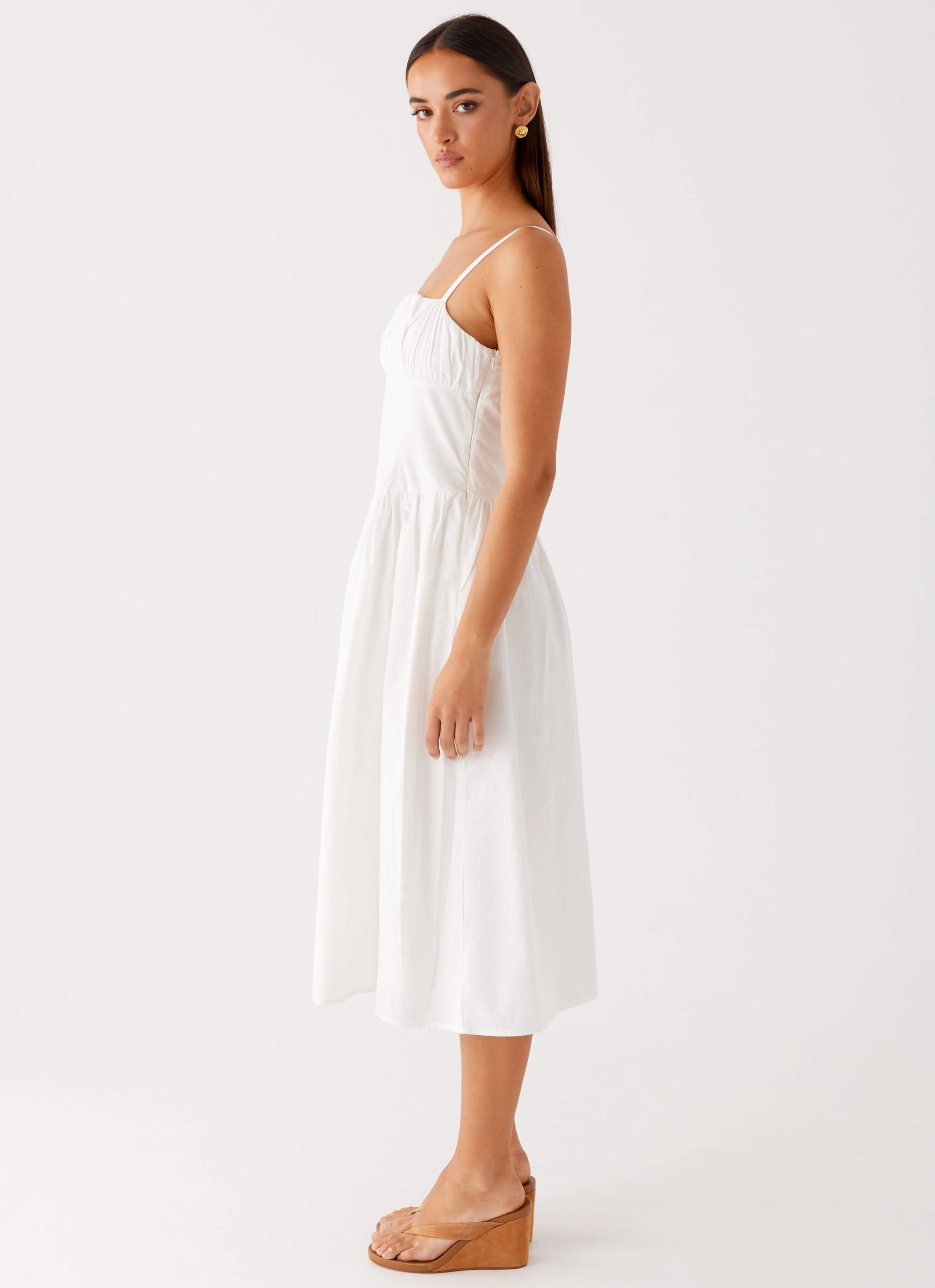 Phillipa Midi Dress - White Fresh Glow