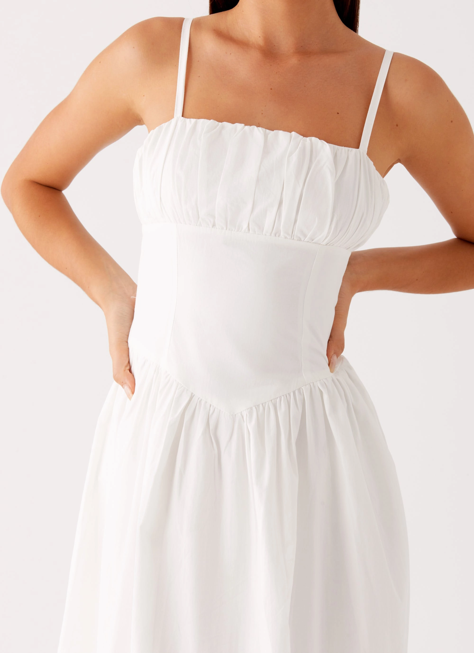 Phillipa Midi Dress - White Smart Comfort