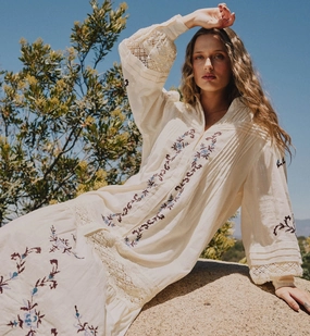 Transitional-Wear Pure Fabric Heidi Midi Dress | Ivory