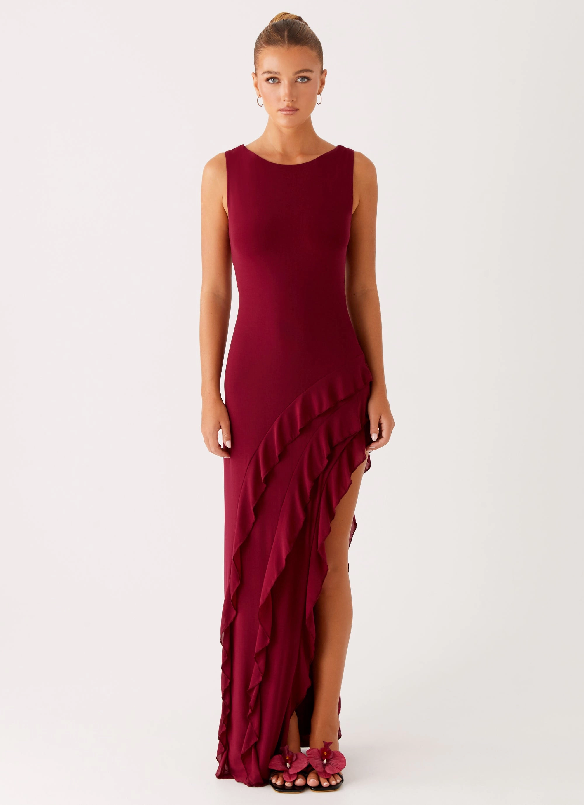 Soft Curve Everyday-Use Hendrix Maxi Dress - Raspberry Wine