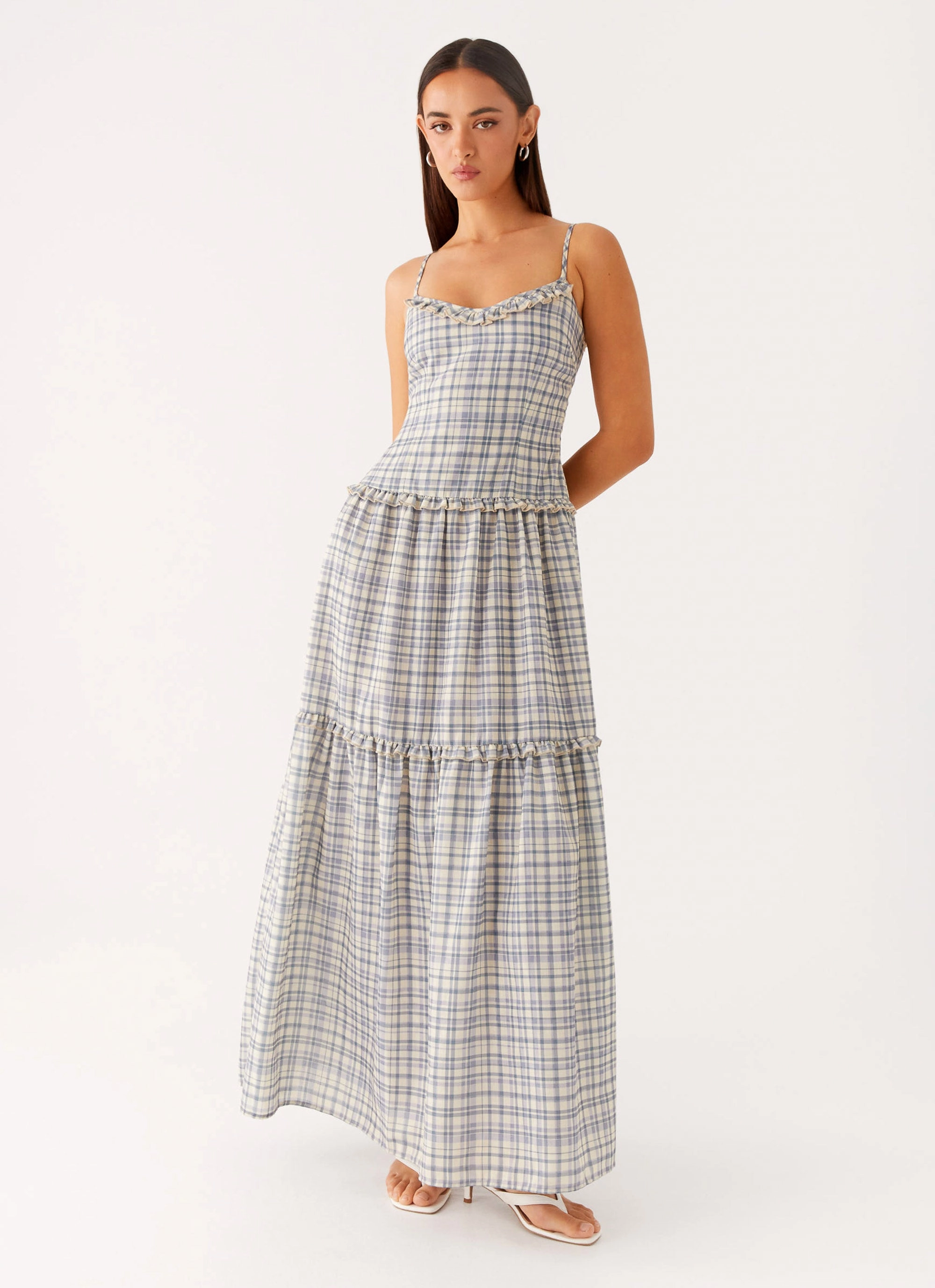 Timeless Style Wear Fluid Cut Hermie Midi Dress - Check