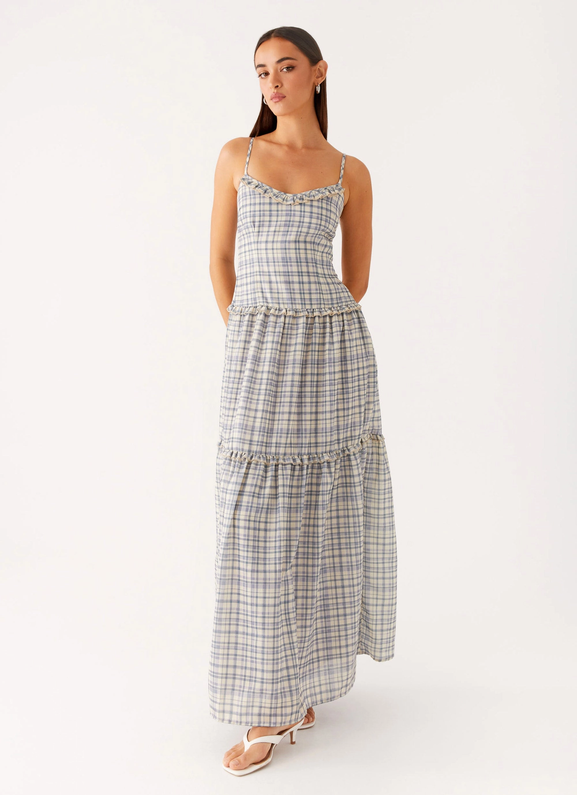 Hermie Midi Dress - Check Low-Waist