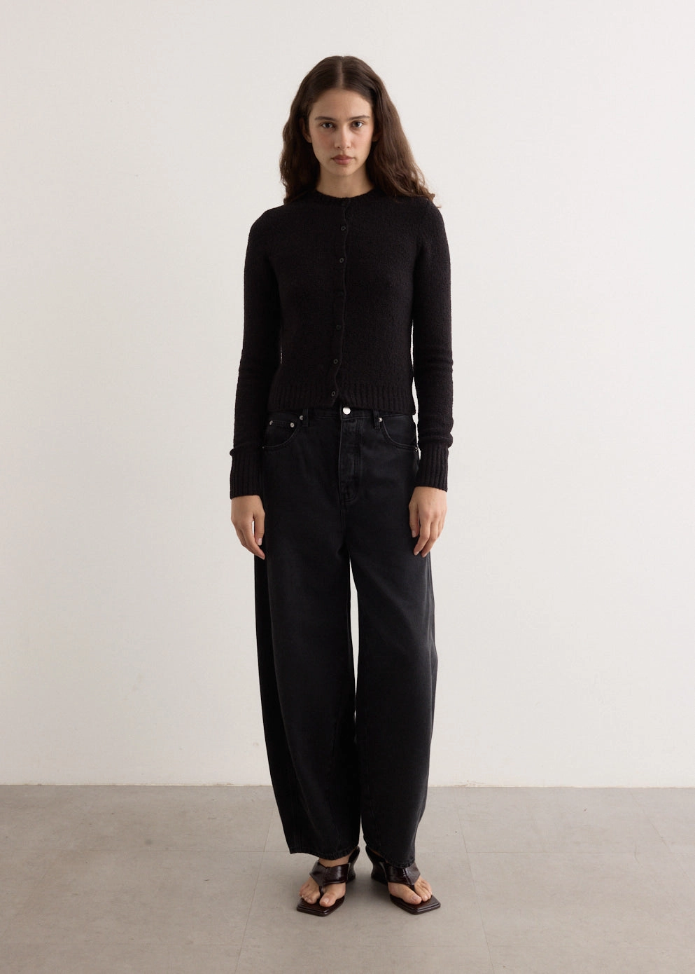 Boucle Wool Cardigan AntiStatic Finish weekday look