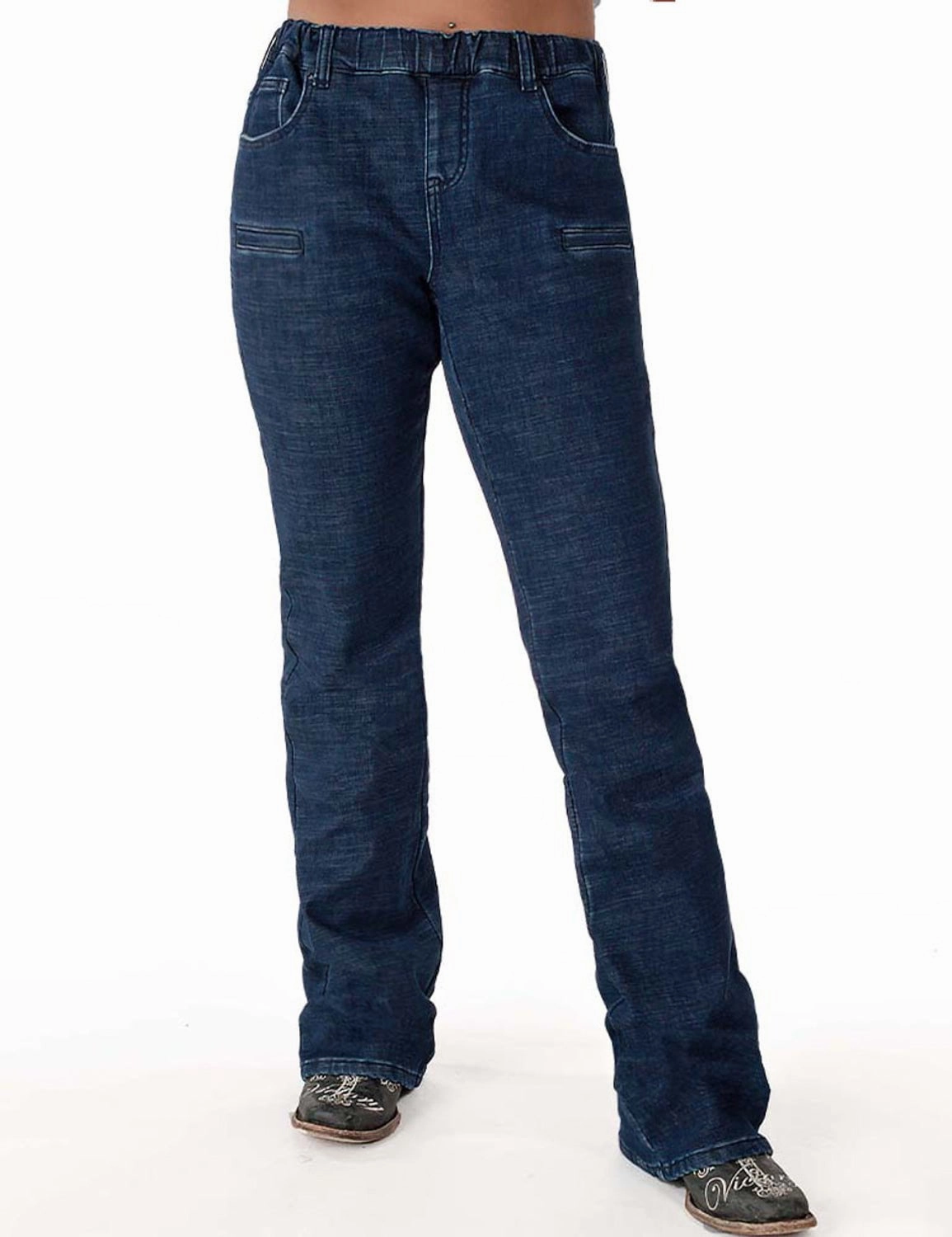 Cowgirl Tuff Mens Winter Tuff Dark Wash Cotton Blend Jeans Morning Ready Moisture Wicking Lining