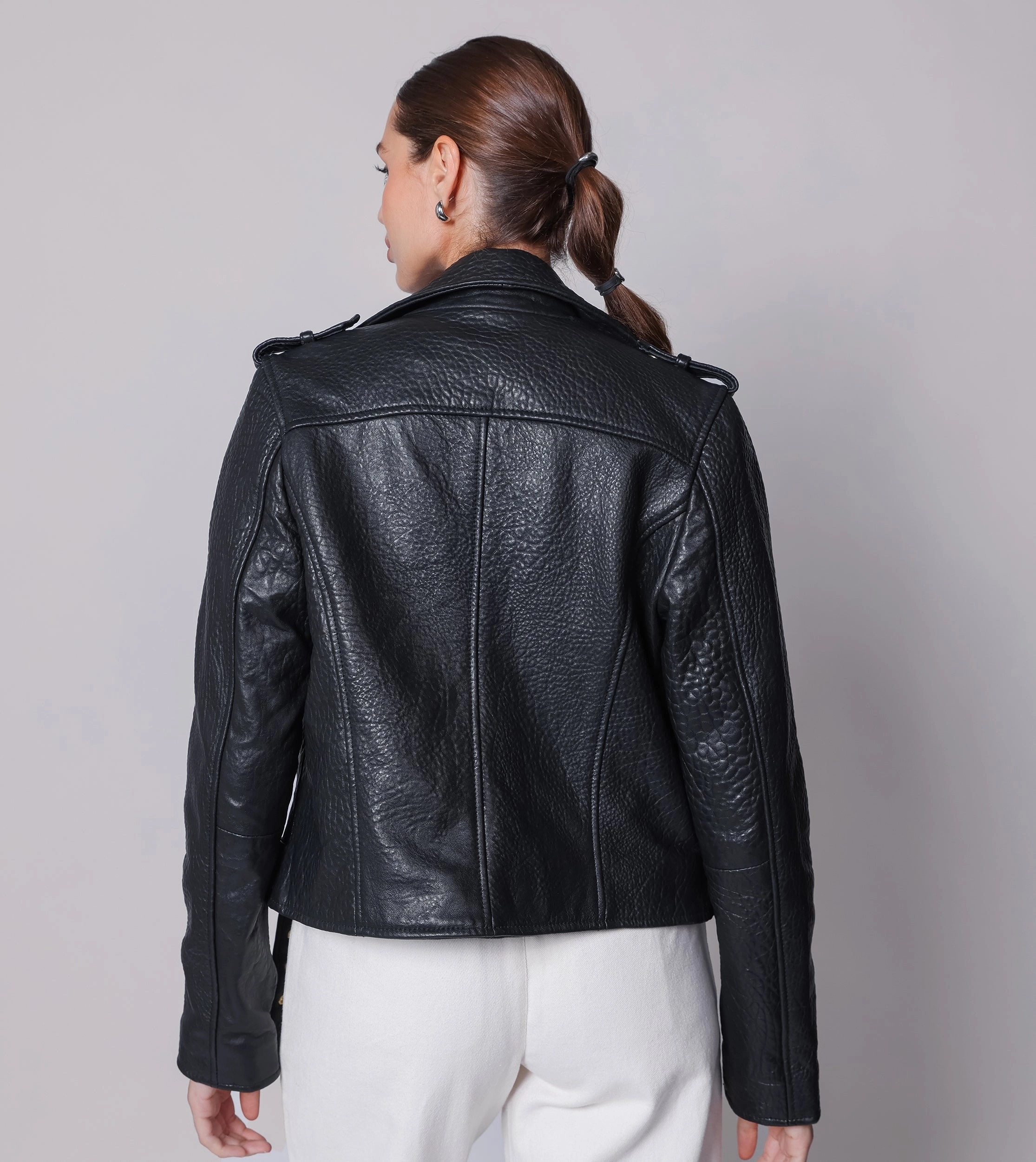Asher Leather Jacket | Black Non Restrictive Fit