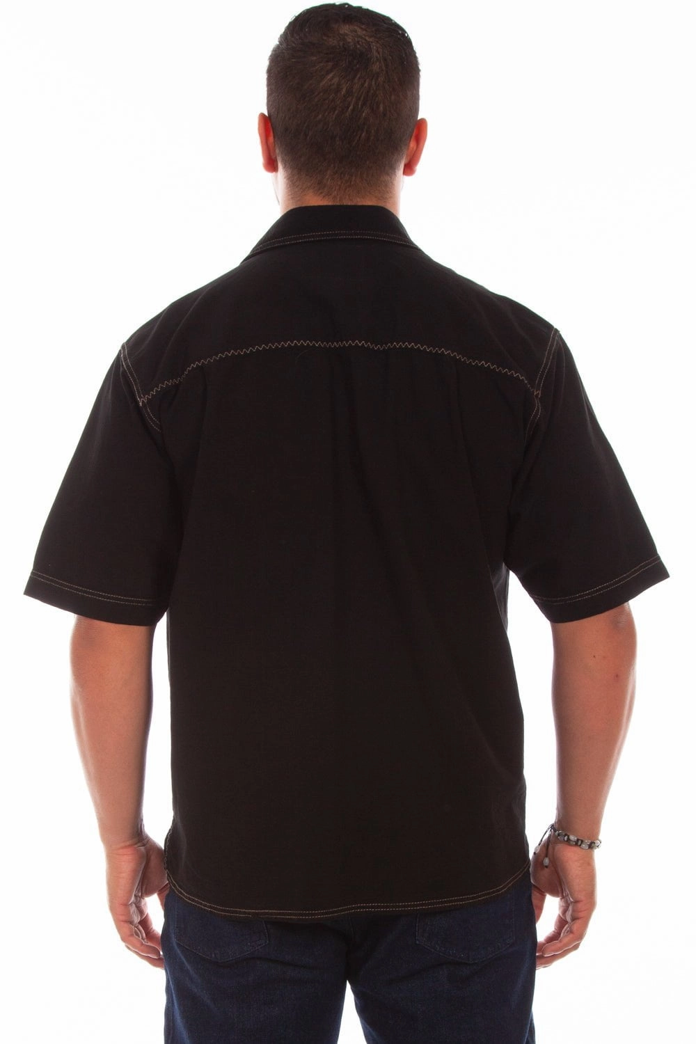 Fashion Forward Scully Mens Black 100% Cotton Traveler S/S Shirt