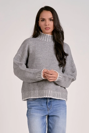 High Neck Stitch Sweater Layered Thermal Core