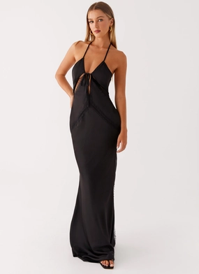 Sleek Layer Office Wear Highway Maxi Dress - Black