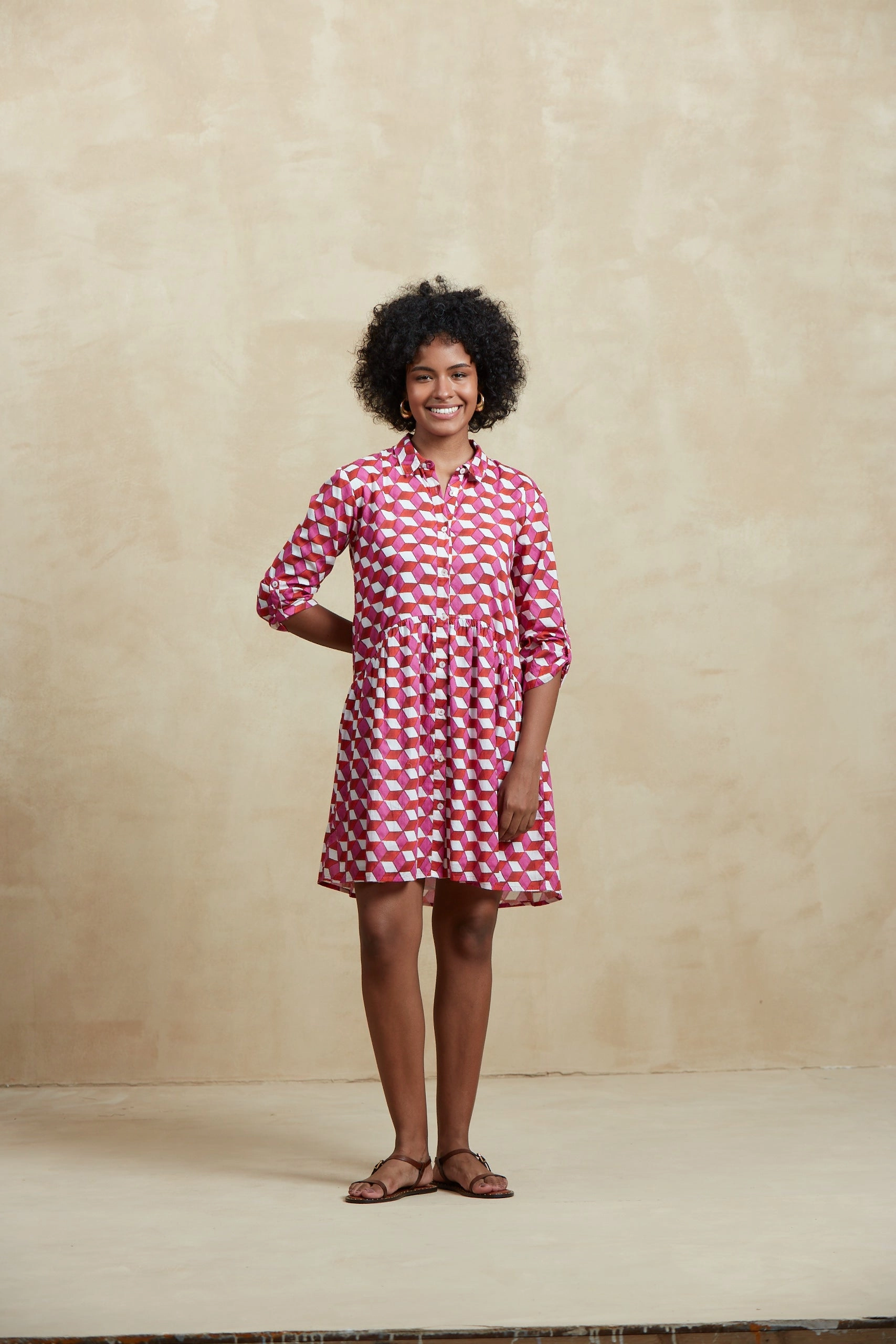 Fashion Layer Deauville Short Dress in Pink Etna