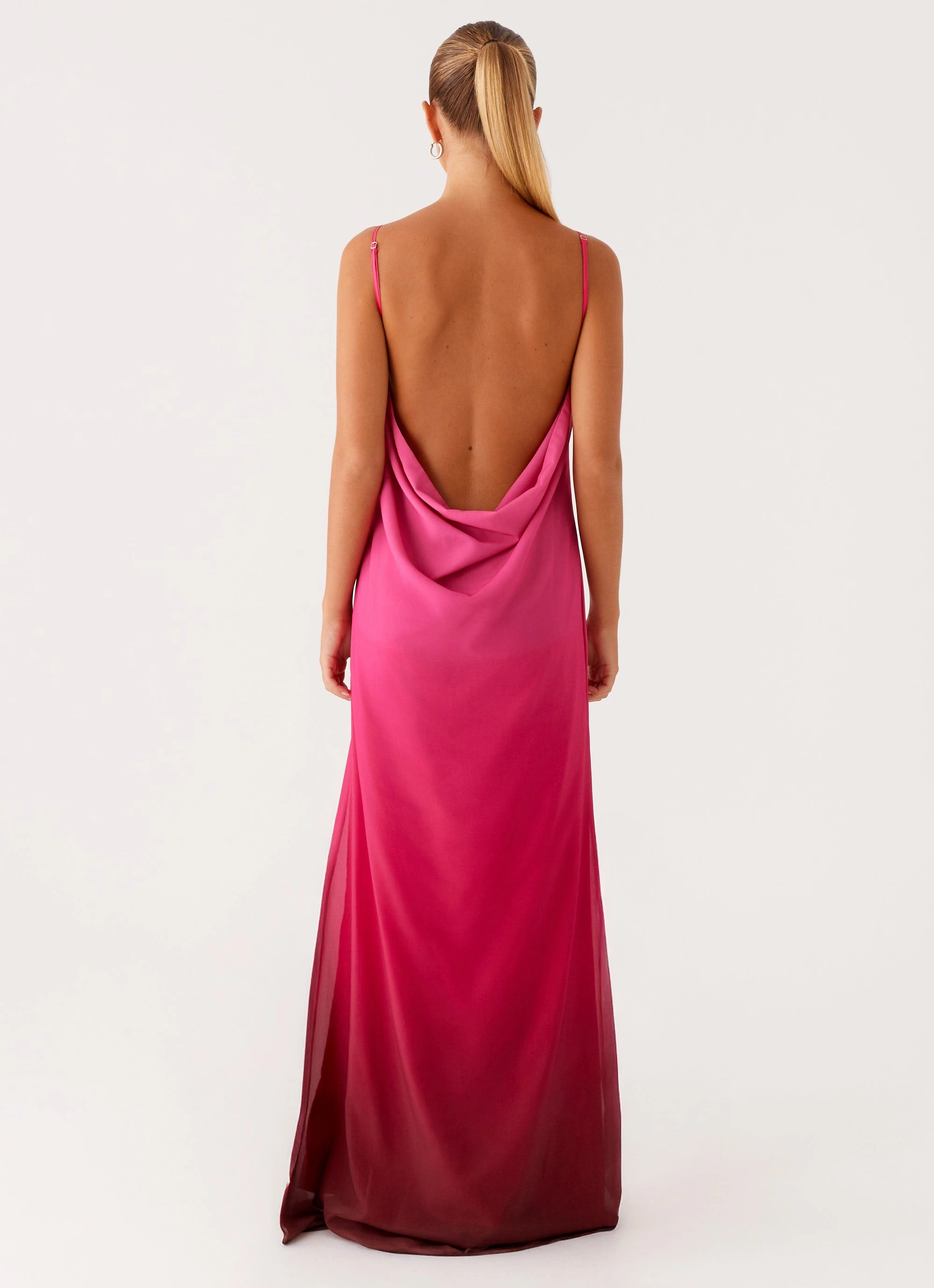 Marianne Maxi Dress - Fuchsia Gradient Light Wear Minimal Curve