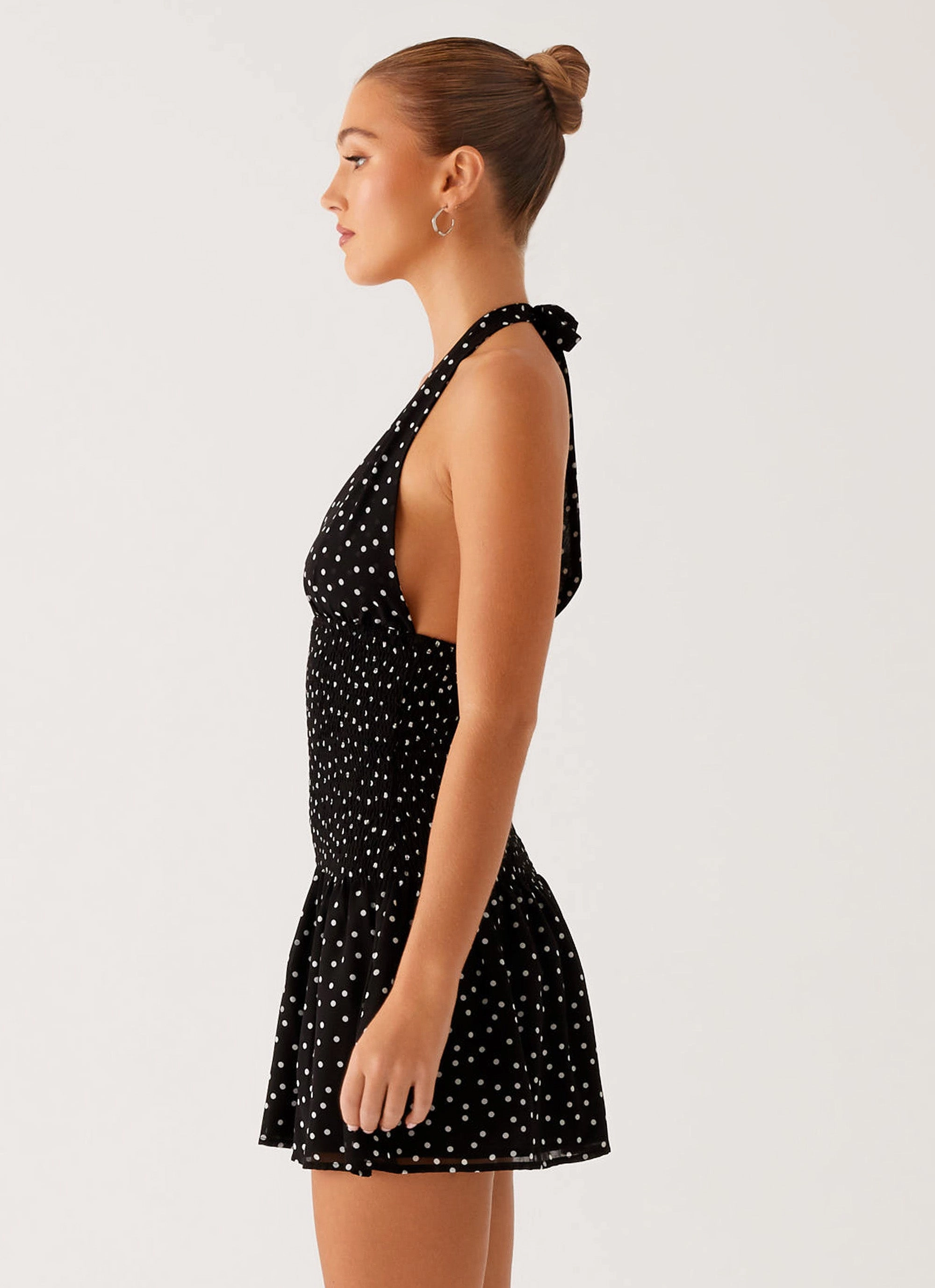 Timeless Look Holden Mini Dress - Black Polka Dot