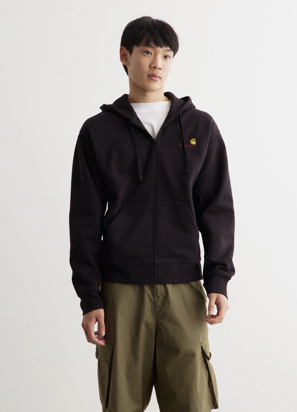 Hooded American Script Jacket Daily Wear Jacket Compression Panels