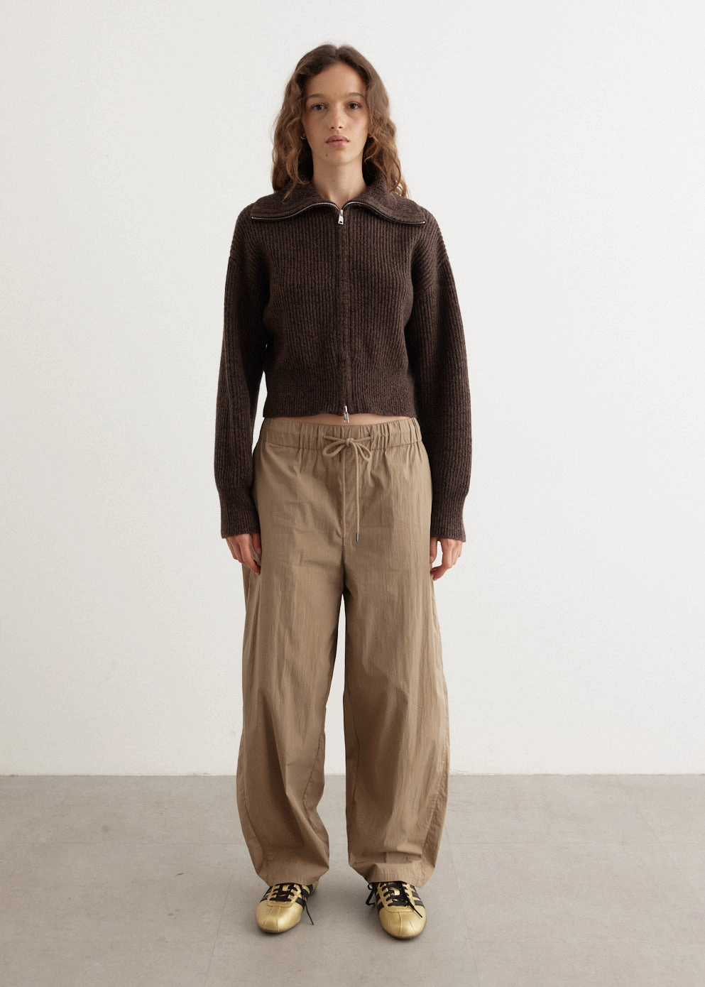 Hope Chunky Zip Knit Contrast Stitch AntiStatic Yarn