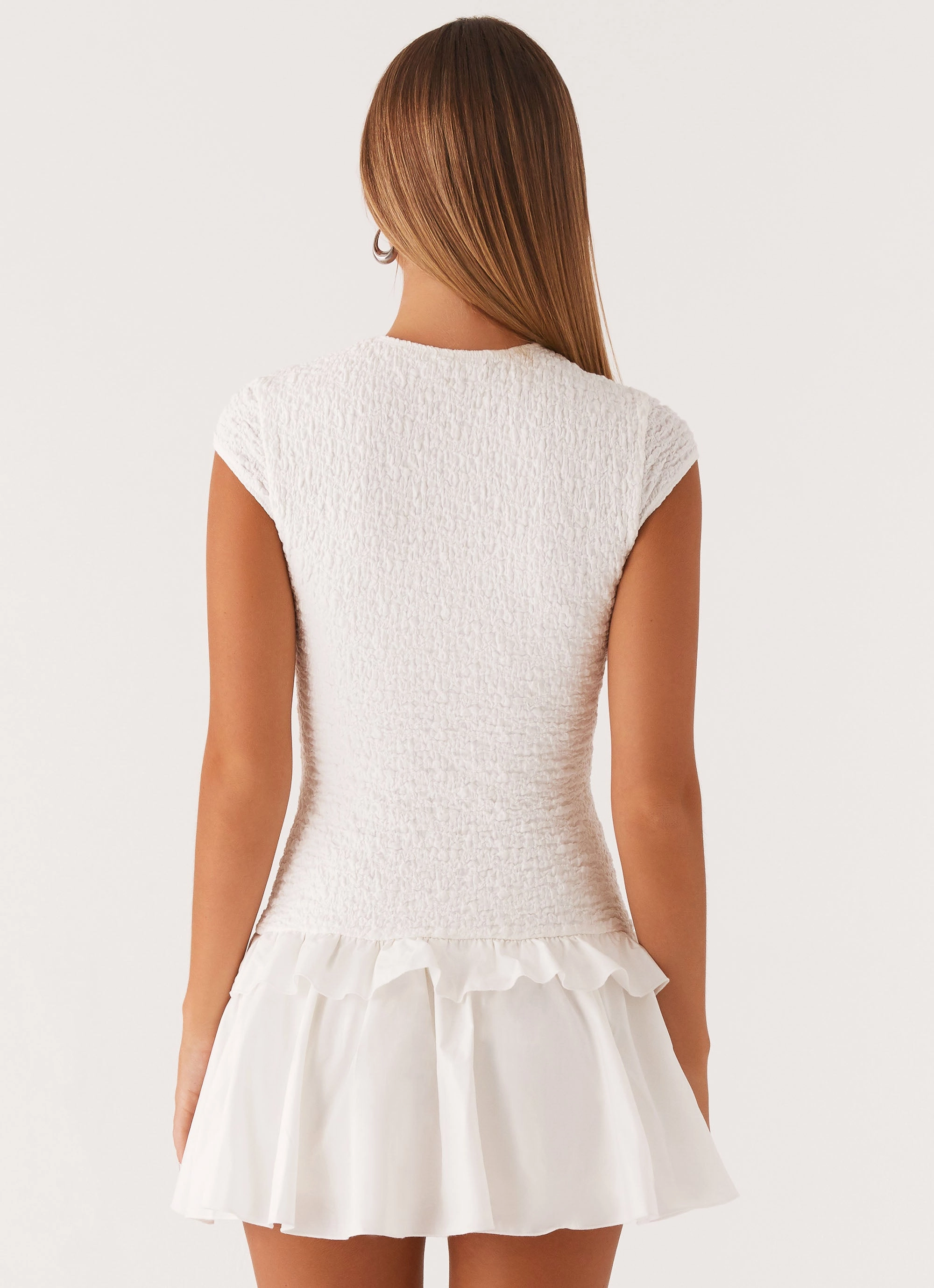 Hopeless Romantic Mini Dress - White Sharp Profile