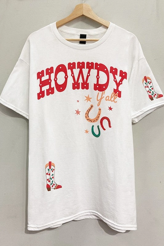 Howdy Lucky Boots Tee S-XL Fresh Style Non Toxic Materials