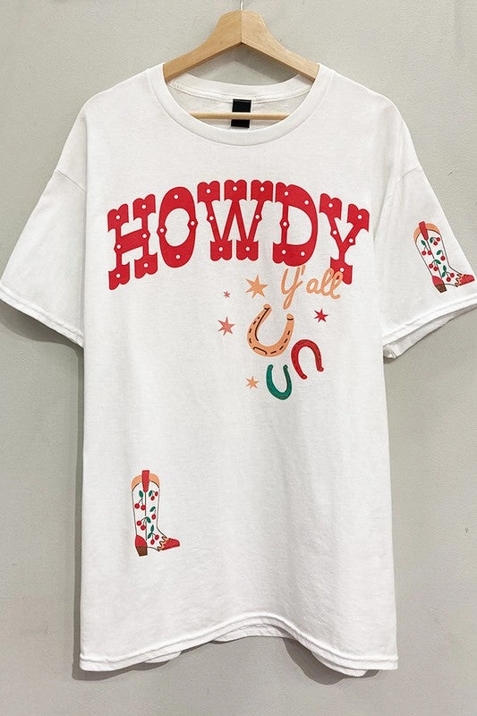 Comfy All-Day Howdy Lucky Boots Tee S-XL