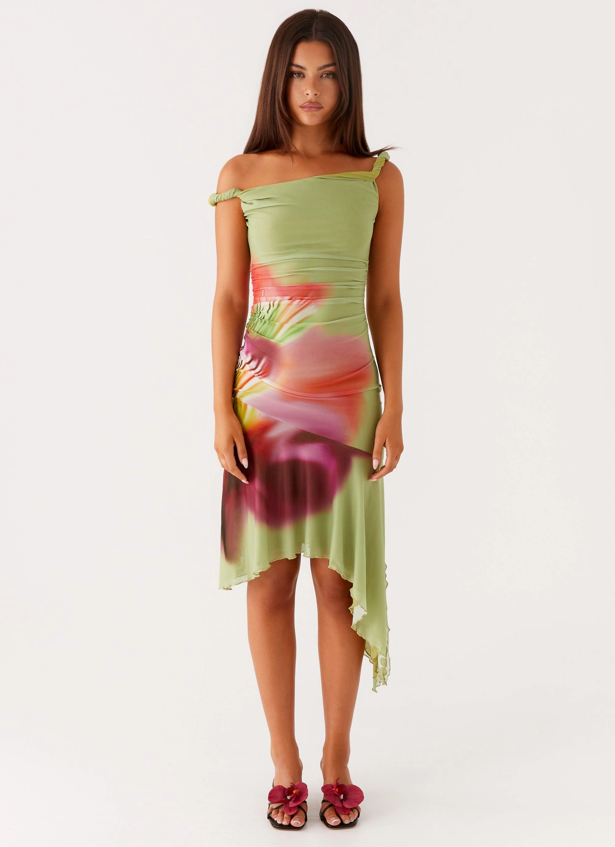 Comfortable Wear Huntah Midi Dress - Green Tropical