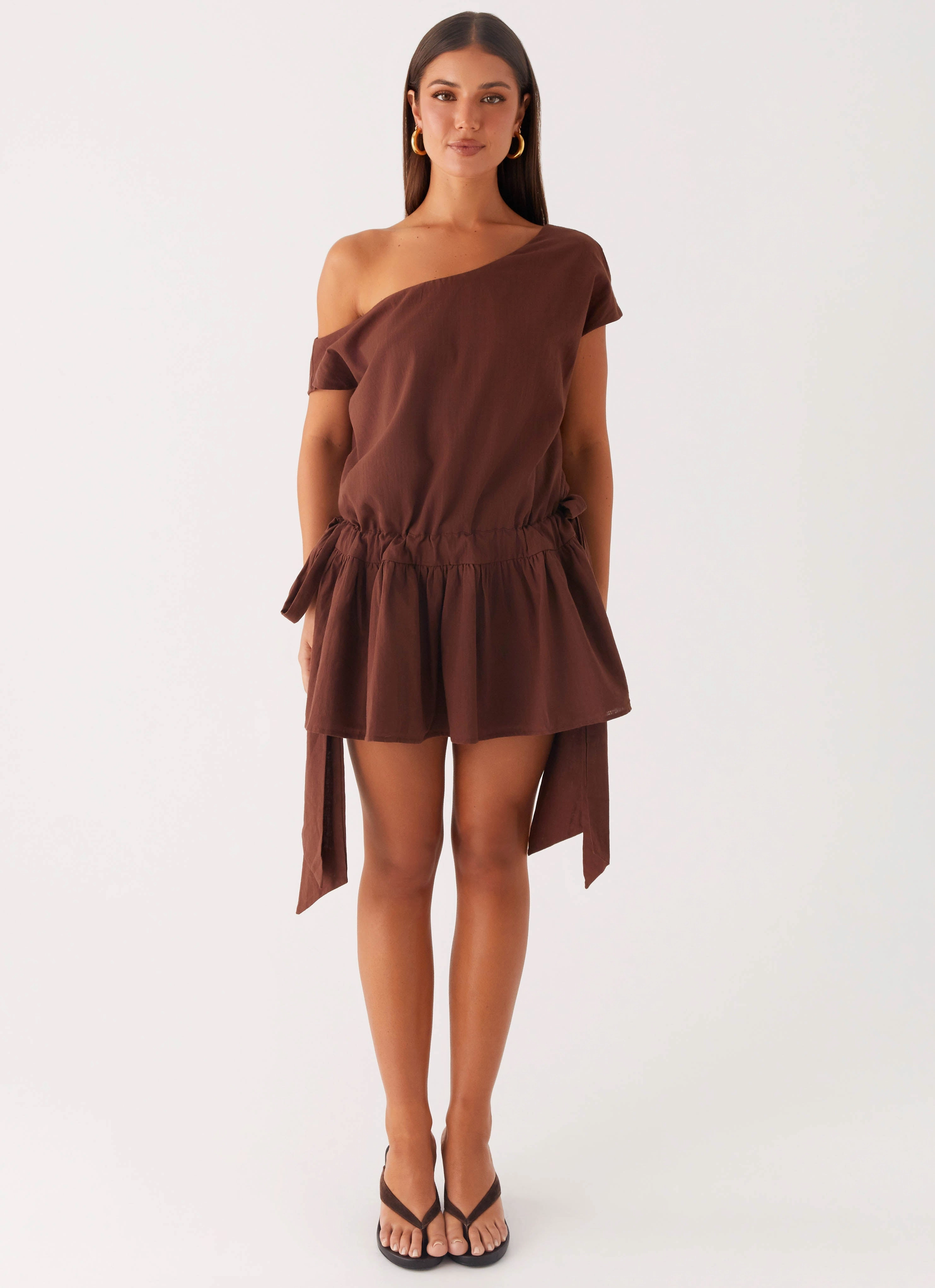 Vibrant Form Soft-touch daywear Ettie Mini Dress - Chocolate
