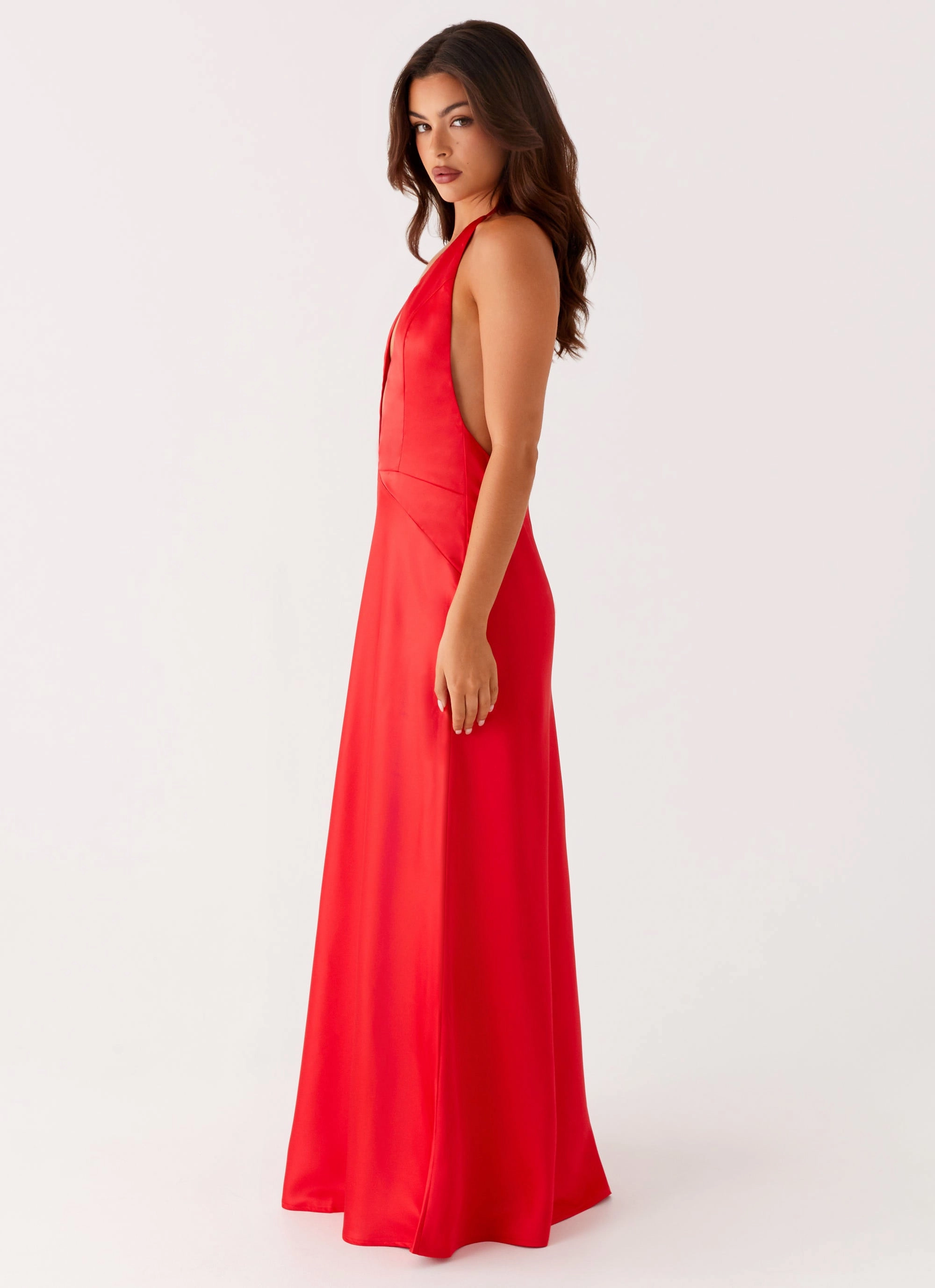 Idol Maxi Dress - Red Relaxed Comfort Satin Finish