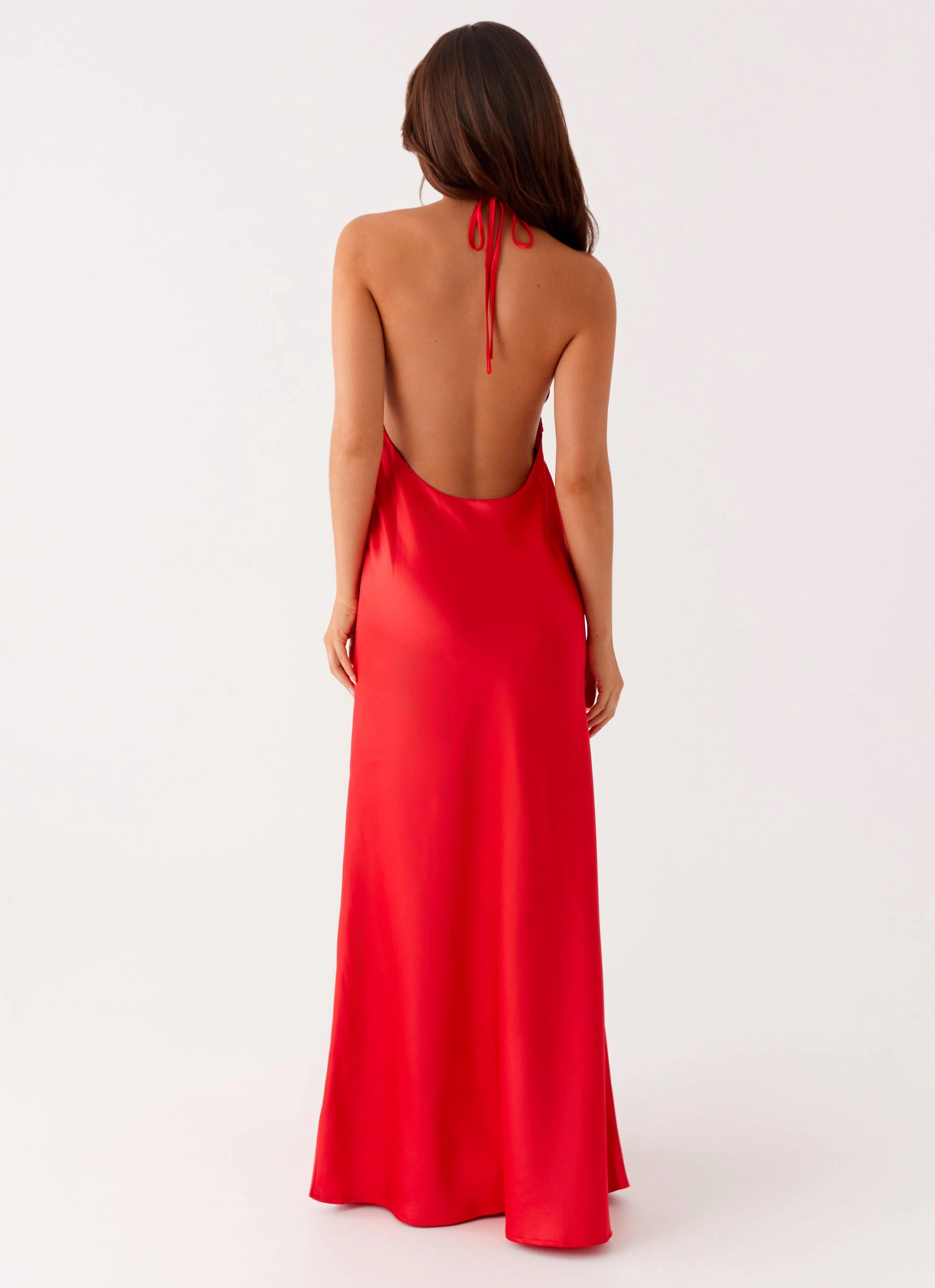 Elegant Vibe Comfy Detail Idol Maxi Dress - Red