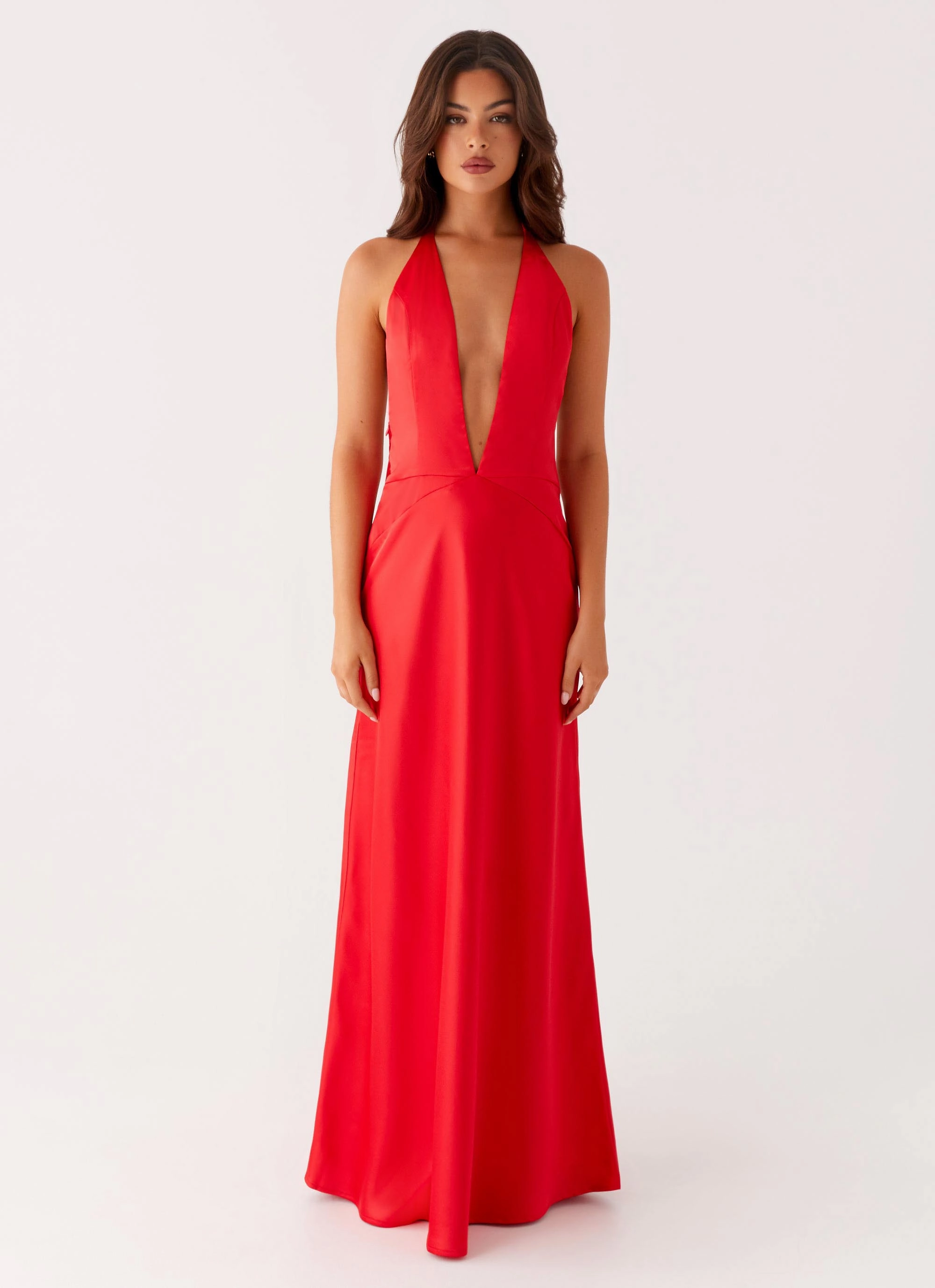 All Season Soft Presence Idol Maxi Dress - Red