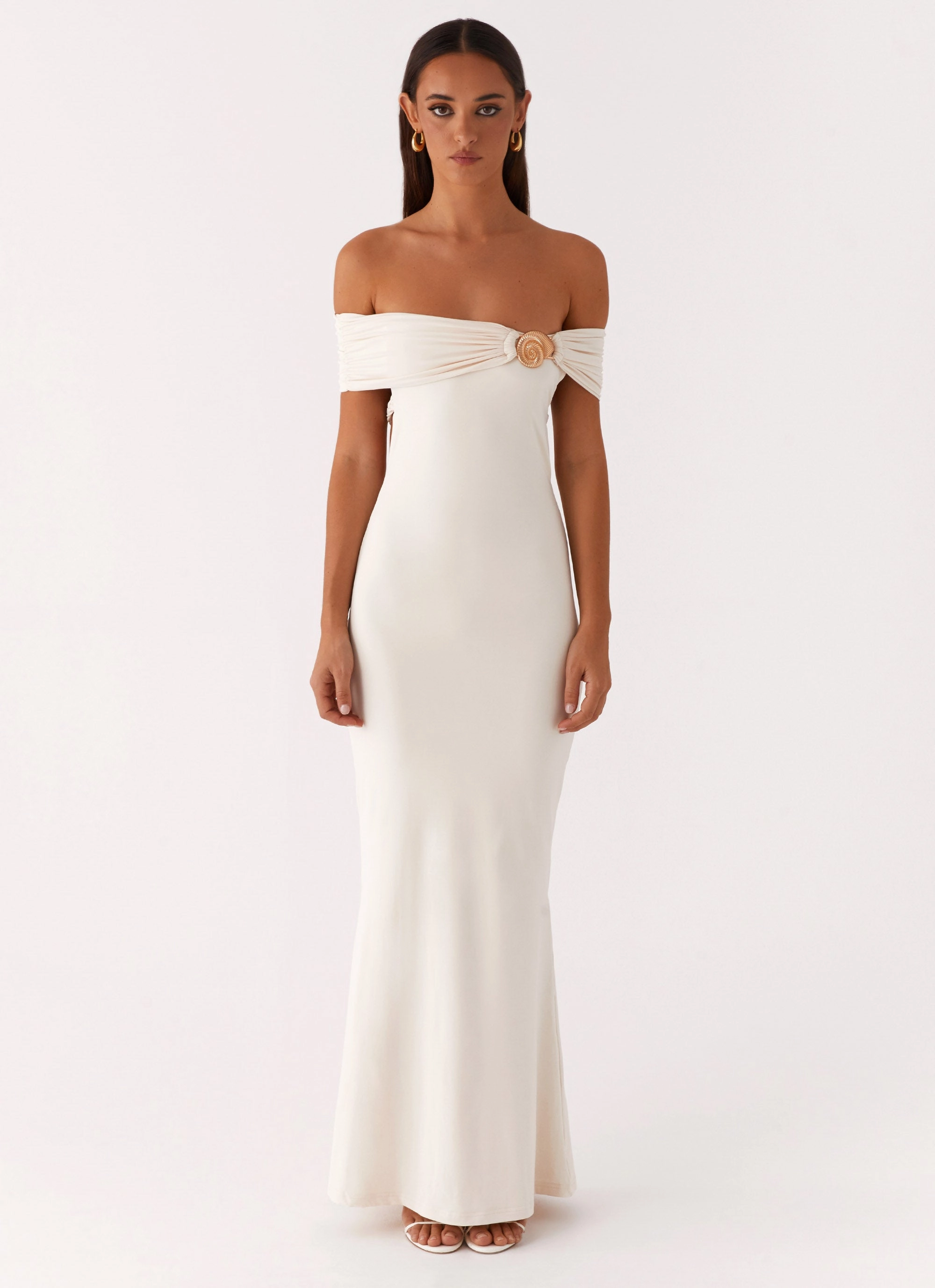 Illusion Maxi Dress - Ivory Neat Finish