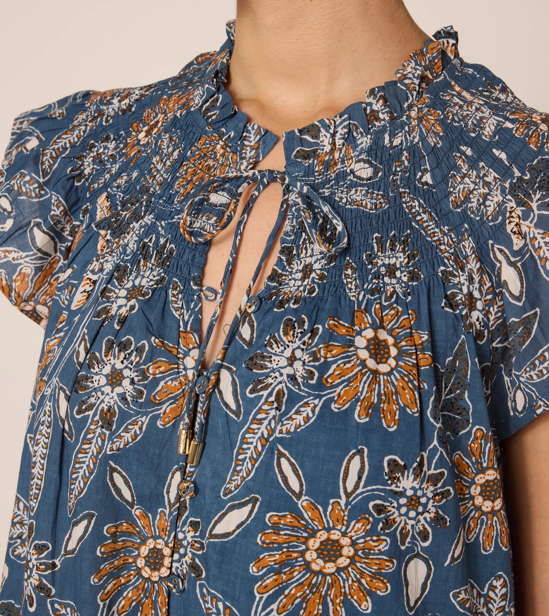 Lydia Mini Dress | Magnolia Matte-Lining Embroidered-Detail