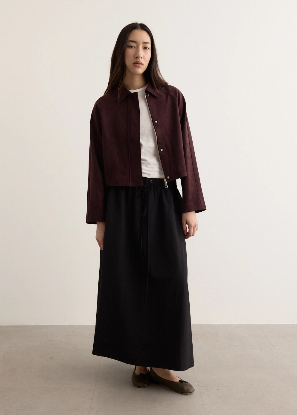 ReflectiveTrimDetails Imposter Suede Jacket