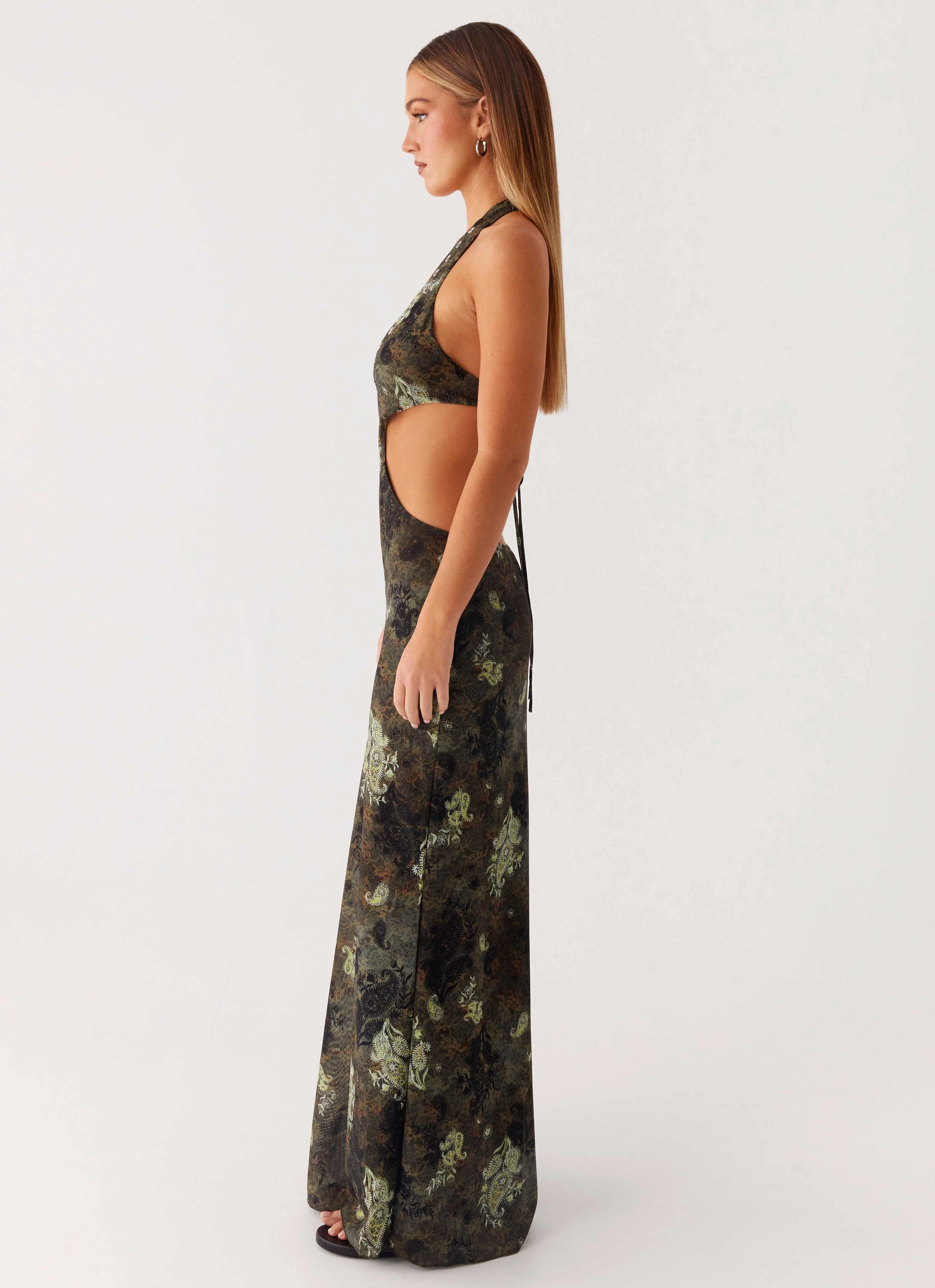 Romantic Vibes Active Outfit Indra Maxi Dress - Cyber Floral