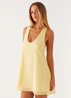 Boho Mood Industry Mini Dress - Pastel Yellow