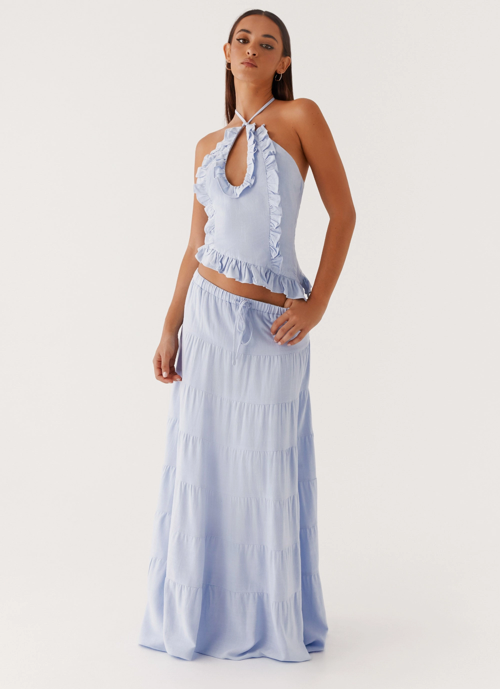 Mariella Linen Top - Blue OdorControl