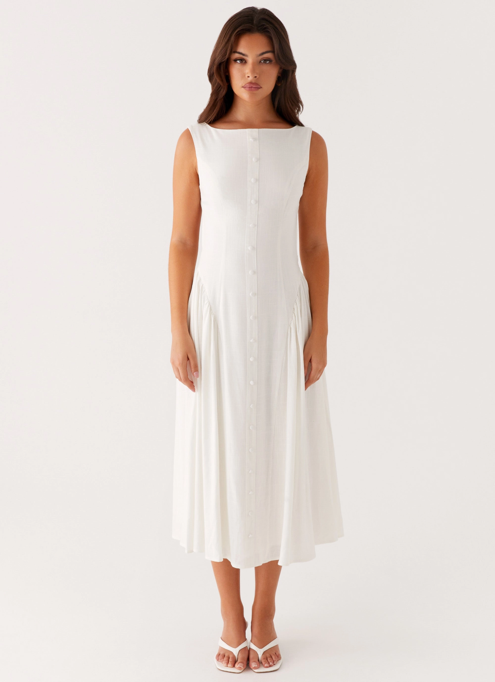 TemperatureRegulatingFabric Maylah Midi Dress - White