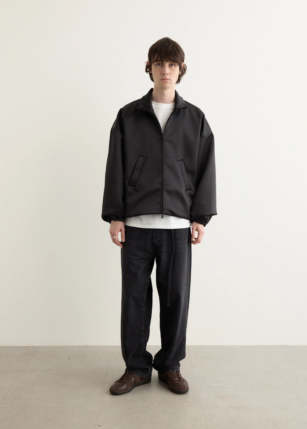 Ethical Manufacturing Flexible Fit Wear Bonded Satin Zip-Up Bomber