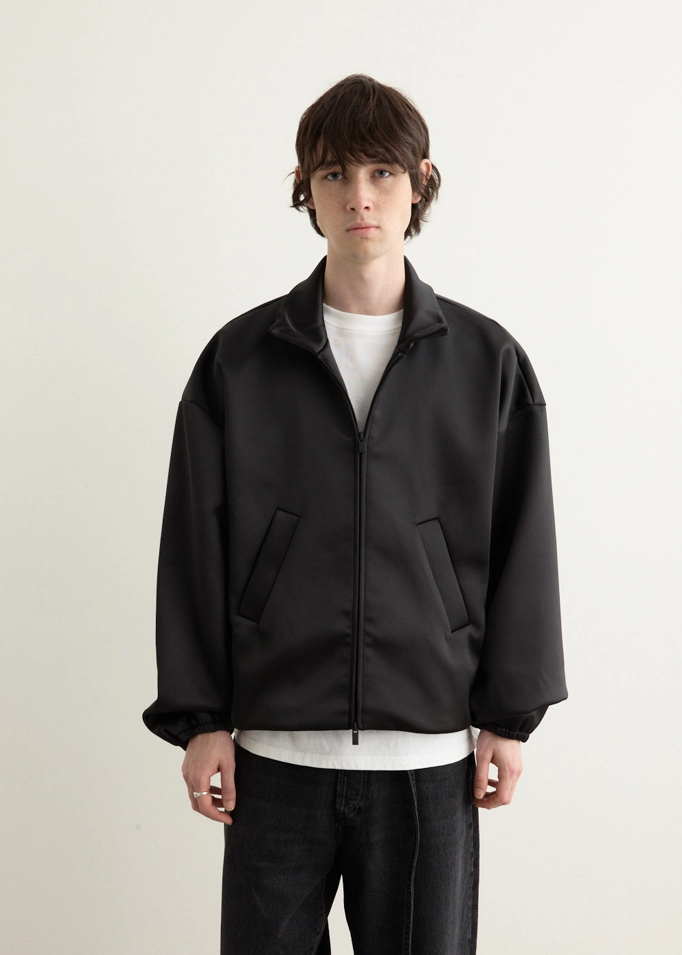 Bonded Satin Zip-Up Bomber Modular Attachment System Reversible Dual Layer