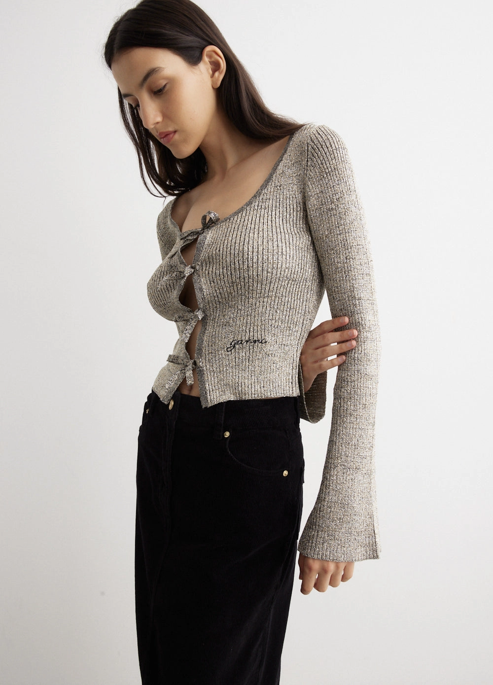 Relaxed Layer Durable Blends Sparkle Rib Blouse